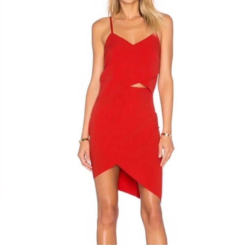 Elliatt x Revolve Red Cutout Asymmetrical Mini Dress Size S Valentine’s